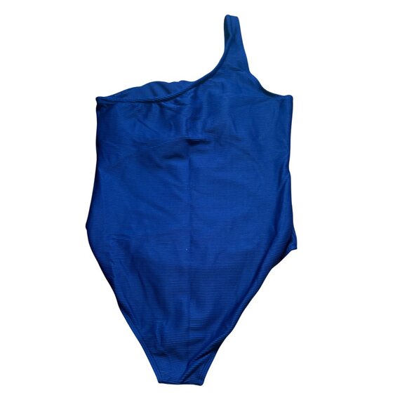 RACHEL Rachel Roy Ribbed One-Shoulder 1-Piece Swimsuit Blue Size Small NWT! - Picture 6 of 7